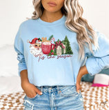 Christmas Santa Tis' The Season Crewneck Sweatshirt, Holiday Sweater, Trending Christmas Sweatshirt