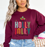 Christmas Holly Jolly Crewneck Sweatshirt, Holiday Sweater, Trending Christmas Sweatshirt