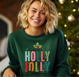 Christmas Holly Jolly Crewneck Sweatshirt, Holiday Sweater, Trending Christmas Sweatshirt