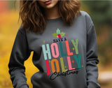 Christmas Holly Jolly Crewneck Sweatshirt, Holiday Sweater, Trending Christmas Sweatshirt