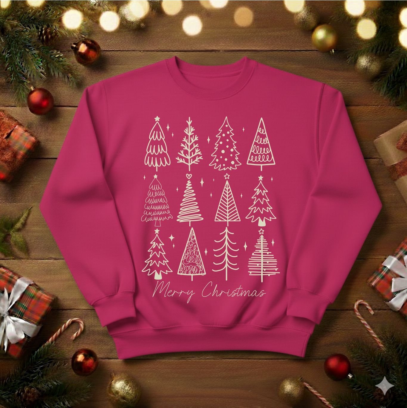 Festive Doodle Christmas Tree Sweatshirt /Tshirt (0004)