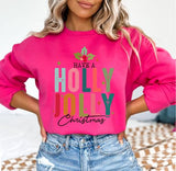 Christmas Holly Jolly Crewneck Sweatshirt, Holiday Sweater, Trending Christmas Sweatshirt