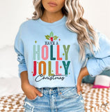 Christmas Holly Jolly Crewneck Sweatshirt, Holiday Sweater, Trending Christmas Sweatshirt