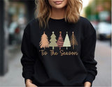 Christmas Trees Ti's The Season Snowman Crewneck Sweatshirt, Holiday Sweater, Trending Christmas Sweatshirt