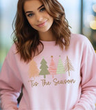 Christmas Trees Ti's The Season Snowman Crewneck Sweatshirt, Holiday Sweater, Trending Christmas Sweatshirt