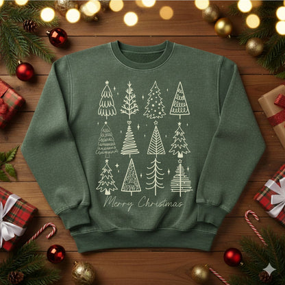Festive Doodle Christmas Tree Sweatshirt /Tshirt (0004)