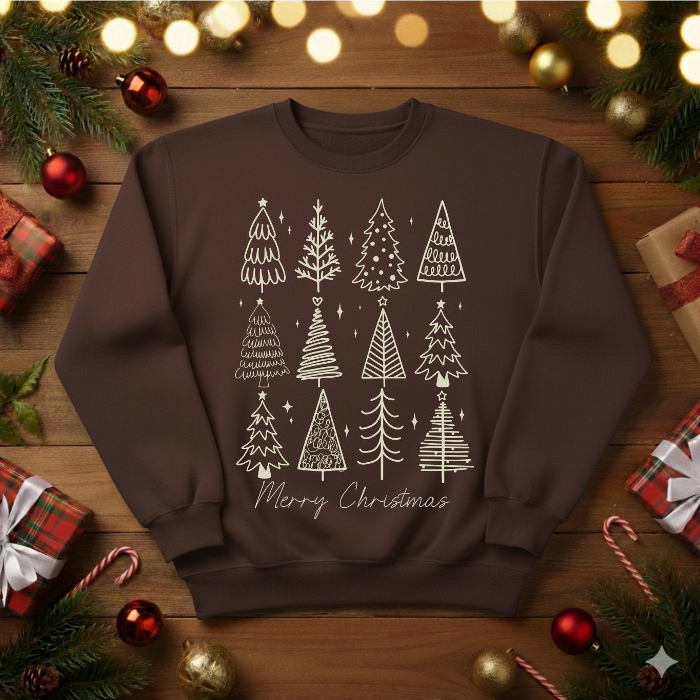 Festive Doodle Christmas Tree Sweatshirt /Tshirt (0004)