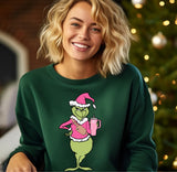 Stanley Cup Boujie Grinch, Crewneck Sweatshirt, Holiday Sweater, Trending Christmas Sweatshirt (0209)