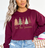 Christmas Trees Ti's The Season Snowman Crewneck Sweatshirt, Holiday Sweater, Trending Christmas Sweatshirt