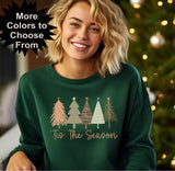 Christmas Trees Ti's The Season Snowman Crewneck Sweatshirt, Holiday Sweater, Trending Christmas Sweatshirt