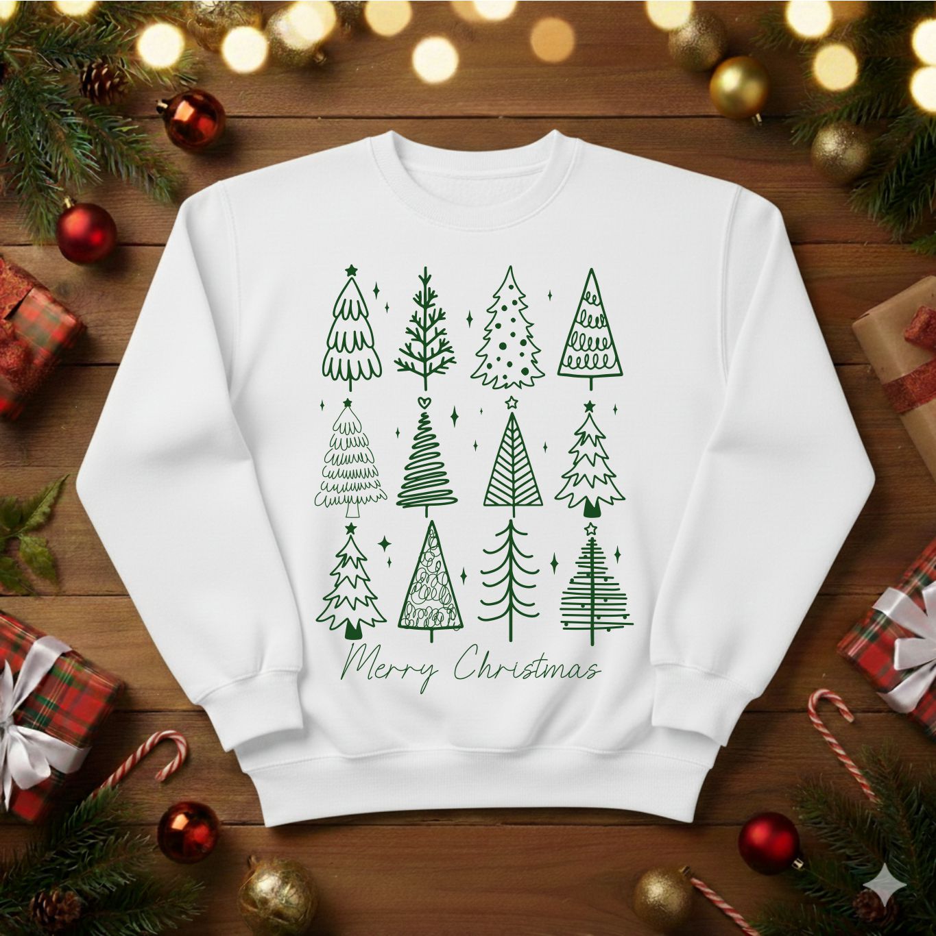 Festive Doodle Christmas Tree Sweatshirt /Tshirt (0004)