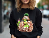 Lady Boujie Grinch, Crewneck Sweatshirt, Holiday Sweater, Trending Christmas Sweatshirt (0306)