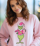 Stanley Cup Boujie Grinch, Crewneck Sweatshirt, Holiday Sweater, Trending Christmas Sweatshirt (0209)