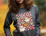 Christmas Checkered Elements Crewneck Sweatshirt, Holiday Sweater, Trending Christmas Sweatshirt