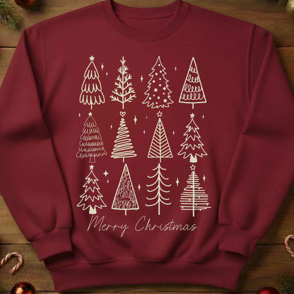 Festive Doodle Christmas Tree Sweatshirt /Tshirt (0004)