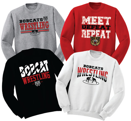 Bobcats Wrestling Crewneck Sweatshirts