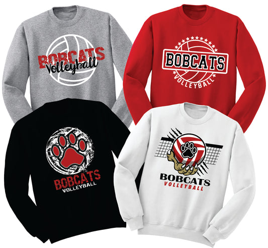 Bobcats Volleyball Crewneck Sweatshirts