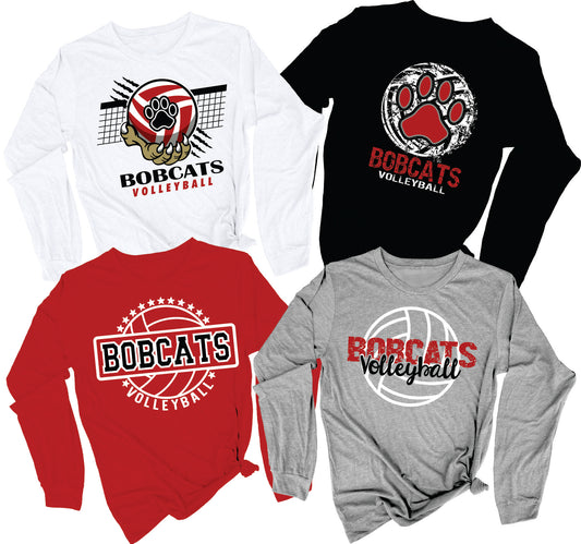 Bobcats Volleyball Long Sleeved Tshirts