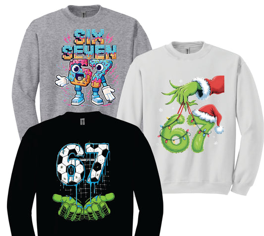 "67" Crewneck Sweatshirts - 29 DESIGNS TO CHOOSE FROM!!!!!